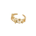 Light Luxury Copper Zircon Three Layer Star Open Ring Minimalist Fashion Index Finger Jewelry view 5