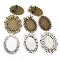 18x25mm Inner Size Alloy Brooch Pendant Base Tray For Cabochon Time Gem DIY Jewelry Findings view 1