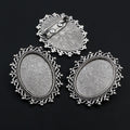 18x25mm Inner Size Alloy Brooch Pendant Base Tray For Cabochon Time Gem DIY Jewelry Findings view 3