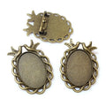 18x25mm Inner Size Alloy Brooch Pendant Base Tray For Cabochon Time Gem DIY Jewelry Findings view 4
