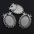 18x25mm Inner Size Alloy Brooch Pendant Base Tray For Cabochon Time Gem DIY Jewelry Findings view 2