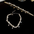 Faux Pearl Beaded Double Layer Bangle With Zircon Star Charm For Women view 4