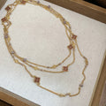 French Vintage Enamel Diamond Flower Artificial Crystal Sweater Necklace For Women view 4