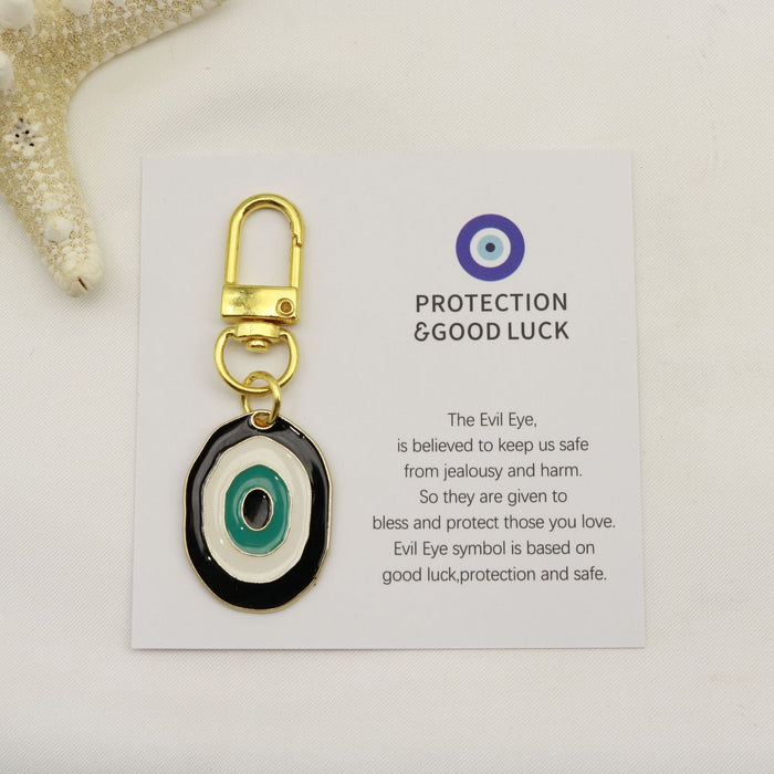 Blue Evil Eye Protection Good Luck Keychain Gift – Red
