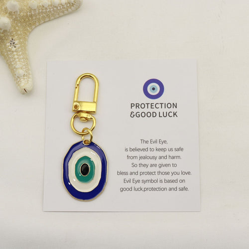 Metal Blue Evil Eye Keychain Good Luck Gift – Red