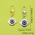 Metal Blue Evil Eye Good Luck Card Keychain For Gift – Silver view 2