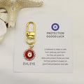 Metal Blue Evil Eye Good Luck Keychain Protection Gift – Red view 1