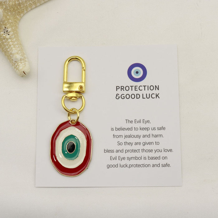 Metal Blue Evil Eye Keychain Good Luck Bag Charm