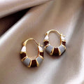 Egyptian Style Pattern Oil Hexagon Geometric Ear Cuff Earrings For Women Vacation Jewelry view 2