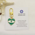 Metal Evil Eye Good Luck Card Keychain Protection Gift – Green view 6