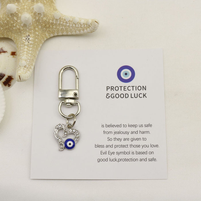 Metal Blue Evil Eye Keychain For Good Luck Gift