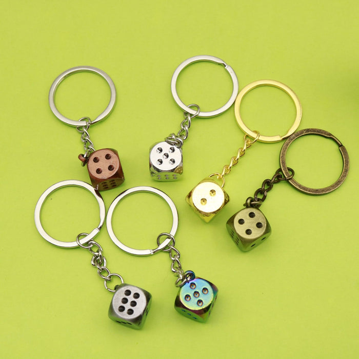 Metal Dice Keychain Key Ring