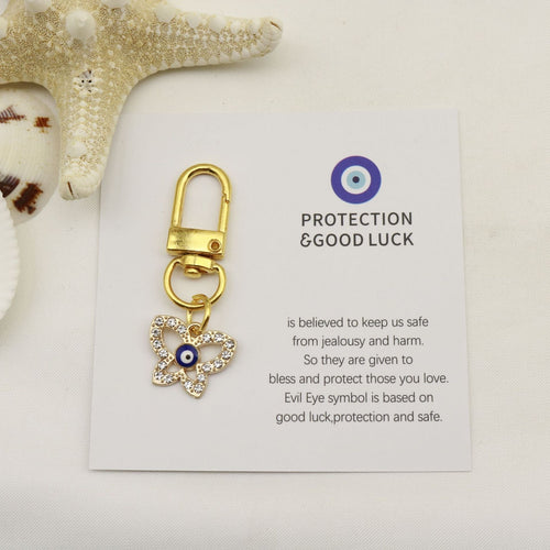 Blue Evil Eye Protection Good Luck Keychain Bag Charm