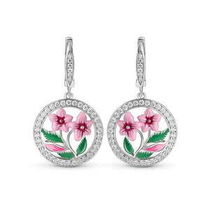 Ethnic Style Luxury Dangle Earrings Morning Glory Flower Leaf Pastoral Jewelry For Women