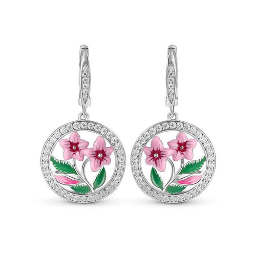 Ethnic Style Luxury Dangle Earrings Morning Glory Flower Leaf Pastoral Jewelry For Women