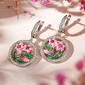 Ethnic Style Luxury Dangle Earrings Morning Glory Flower Leaf Pastoral Jewelry For Women view 3