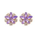 Light Luxury Alloy Rhinestone Flower Drop Earrings, Elegant Minimalist Floral Ear Jewelry For Women view 5