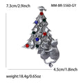 Alloy Rhinestone Cat Christmas Tree Brooch For Cardigan And Coat view 5