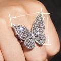 Korean Exaggerated Butterfly Micro Paved Zircon Ring For Women Elegant Luxury Single Jewelry view 4