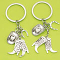 Metal Cowboy Hat Boot Horseshoe Keychain Western Bag Charm Gift view 1