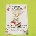 Metal Christmas Snowflake Tree Santa Reindeer Keychain Gift view 4