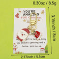 Metal Christmas Snowflake Tree Santa Reindeer Keychain Gift view 2