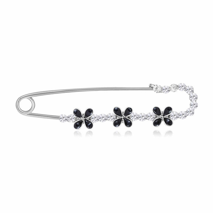Alloy Rhinestone Four Leaf Clover Brooch For Women's Blazers