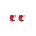 Elegant Red Enamel Wrinkled C Shape Alloy Studs For Women Korean Niche Statement Earrings view 5
