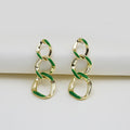 Korean Style Gold Geometric Heart Pearl Stud Earrings, Minimal Elegant Women's Ear Jewelry view 3