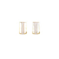 Korean Style Gold Geometric Heart Pearl Stud Earrings, Minimal Elegant Women's Ear Jewelry view 5
