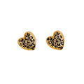 Elegant Leopard Print Enamel Heart Alloy Studs For Women, Hong Kong Style Small Fashion Earrings view 5