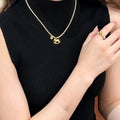 Light Luxury Faux Pearl Zircon Horse Coin Jewelry Set With Necklace Stud Earrings Bracelet view 2