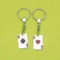 Zinc Alloy Minimal Playing Card Keychain Bag Charm Gift view 1