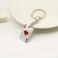 Zinc Alloy Minimal Playing Card Keychain Bag Charm Gift view 3