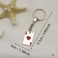 Zinc Alloy Minimal Playing Card Keychain Bag Charm Gift view 2