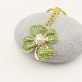 Metal Rhinestone Four Leaf Clover Keychain For Car Key Ring view 3