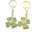 Metal Rhinestone Four Leaf Clover Keychain For Car Key Ring view 5