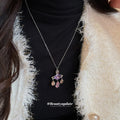 Korean Light Luxury Copper Zircon Saturn Star Waterdrop Pendant Sweater Necklace For Women view 1