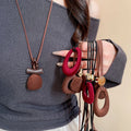 Light Luxury Vintage Flocked Resin Floral Pendant Sweater Necklace For Daily Wear view 2