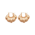 Minimalist Iron Shell Texture Geometric Ear Cuff Earrings For Casual Commuter Style view 5