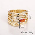 Old Money Style Multi Layer Line Niche Ring For Women With Faux Ruby Elegant Fashion Jewelry view 4