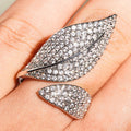 Spring Leaf Tender Bud Open Adjustable Ring For Women With Inlaid Zircon Korean Style Jewelry view 2