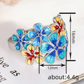 Colorful Floral Gradient Petal Enamel Ring For Women Forest Fairy Style Fashion Jewelry view 4