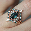 Palace Style Marquise Crown Ring Set For Women Light Luxury Three Piece Jewelry view 3