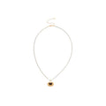 18K Gold Plated Tiger Eye Oval Necklace And Ear Clip Jewelry Set Vintage Maillard Style For Women view 5