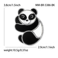 Alloy Enamel Panda Brooch Cute Animal Pin For Coats view 4