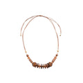 Bohemian Ethnic Geometric Wood Bead Rattan Woven Round Pendant Sweater Necklace For Women view 5