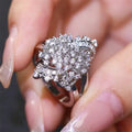 Light Luxury Irregular Micro Pave Sparkling Star Geometric Ring For Wedding Proposal view 3