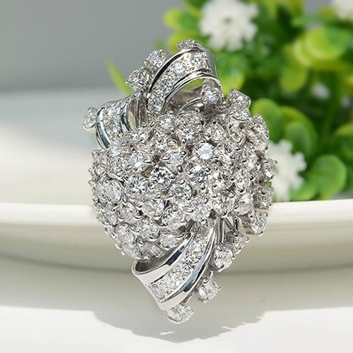 Light Luxury Irregular Micro Pave Sparkling Star Geometric Ring For Wedding Proposal