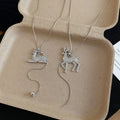 Light Luxury Alloy Rhinestone Christmas Deer Pendant Sweater Necklace For Women view 4